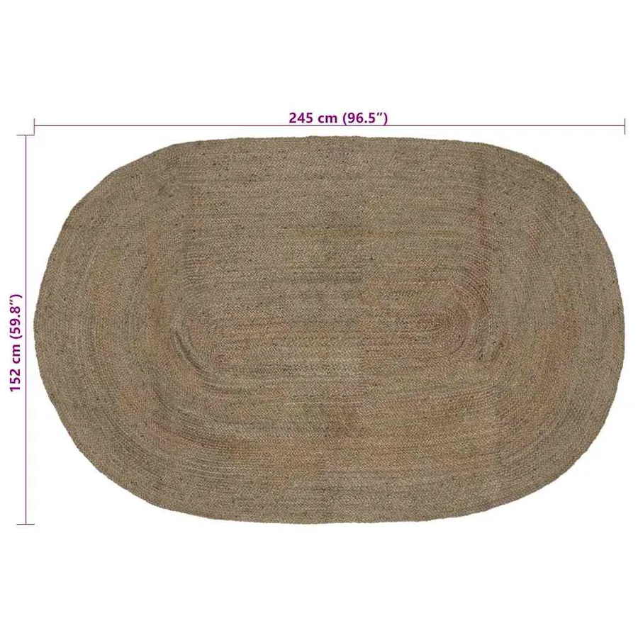 Tapis de surface Gris 152 x 245 cm Jute - 7