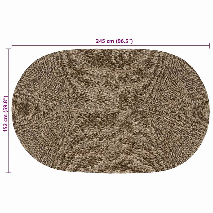 Tapis de surface Noir 152 x 245 cm Jute - 7
