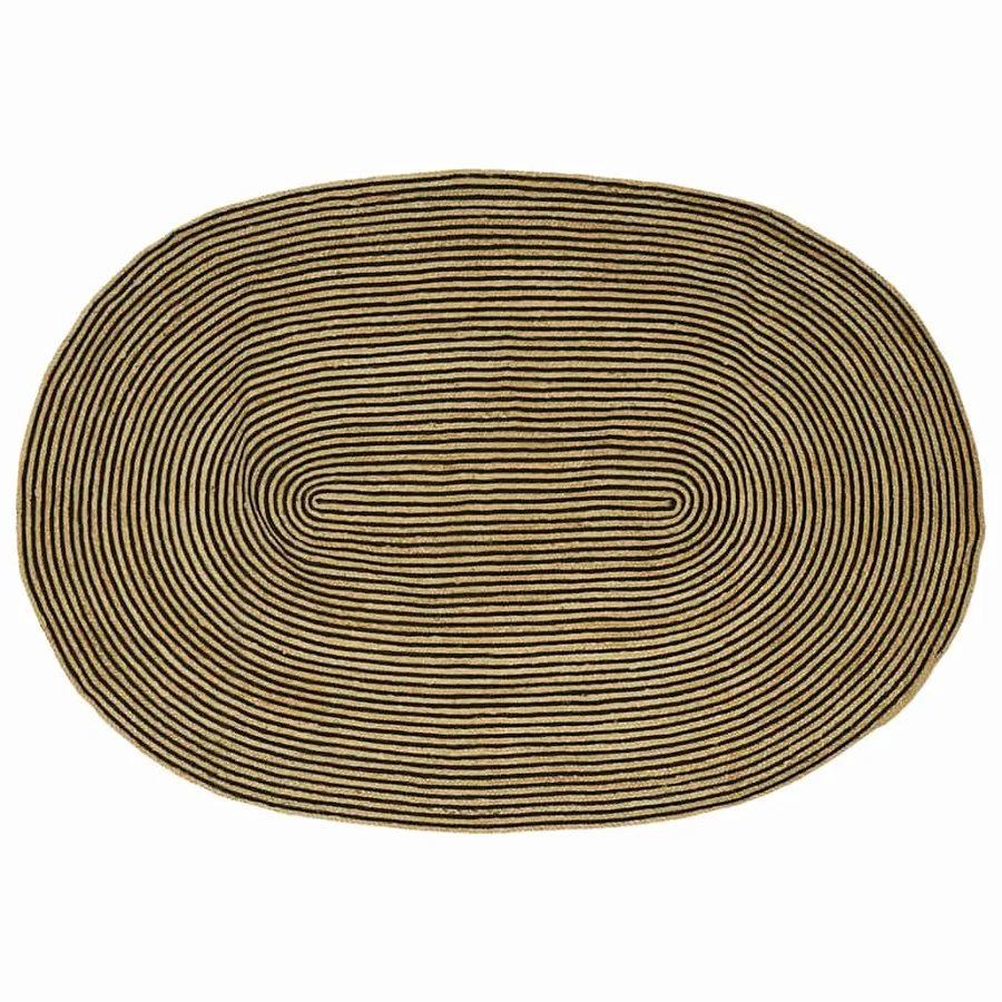 Tapis de surface Naturel et noir 205 x 305 cm Jute