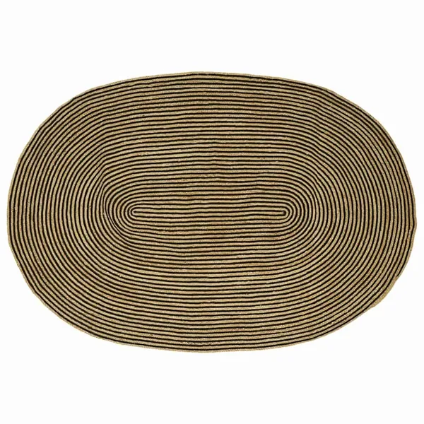 Tapis de surface Naturel et noir 205 x 305 cm Jute