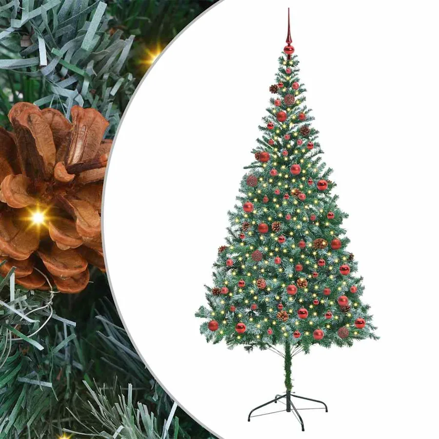 Sapin de Noël artificiel avec 300 LED Vert 210 cm PVC et Acier - 2