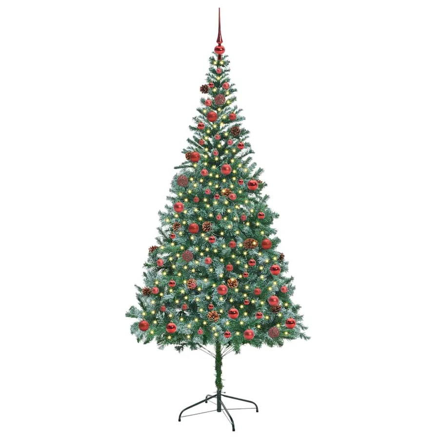 Sapin de Noël artificiel avec 300 LED Vert 210 cm PVC et Acier - 3