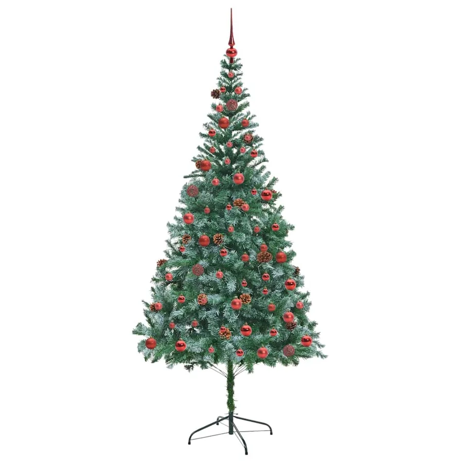 Sapin de Noël artificiel avec 300 LED Vert 210 cm PVC et Acier - 4