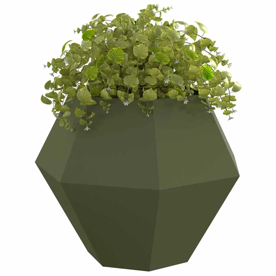 Jardinière Vert olive 100 x 100 x 80 cm Acier - 3