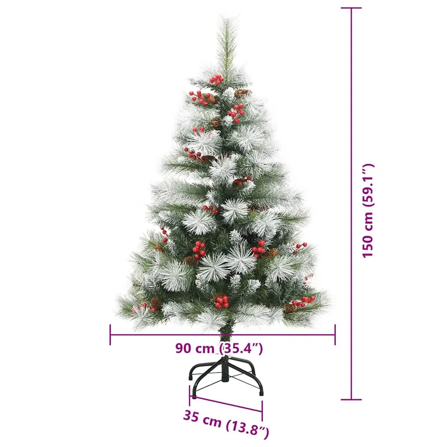 Sapin de Noël artificiel Vert et blanc 150 cm - 17