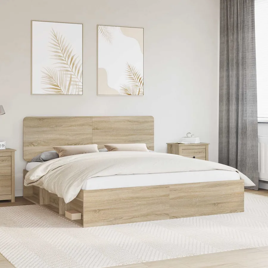Cadre de lit Sonoma 200 x 200 cm Bois de pin massif