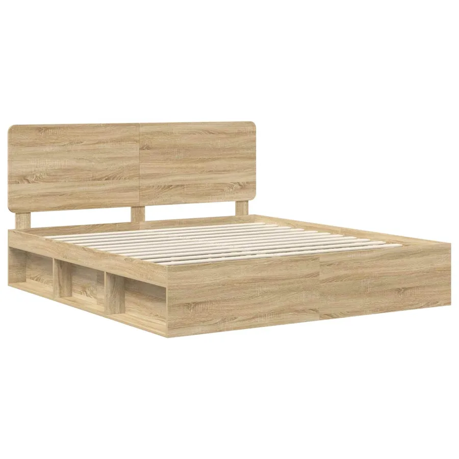 Cadre de lit Sonoma 200 x 200 cm Bois de pin massif - 4