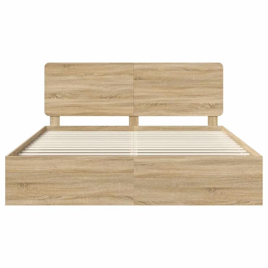 Cadre de lit Sonoma 200 x 200 cm Bois de pin massif - 7