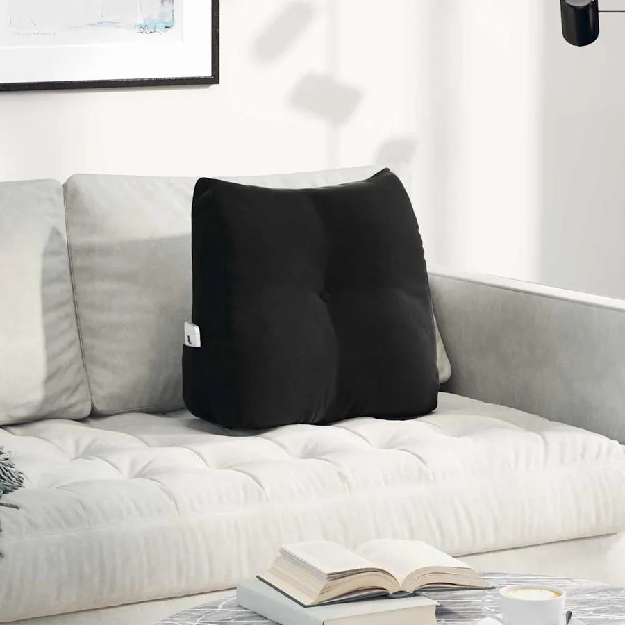 Coussin de Dos Noir 45 x 24 x 50 cm Velours