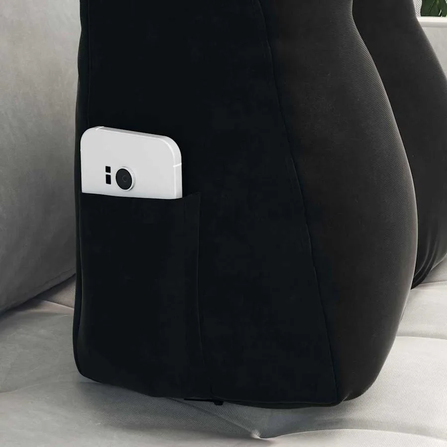 Coussin de Dos Noir 45 x 24 x 50 cm Velours - 5