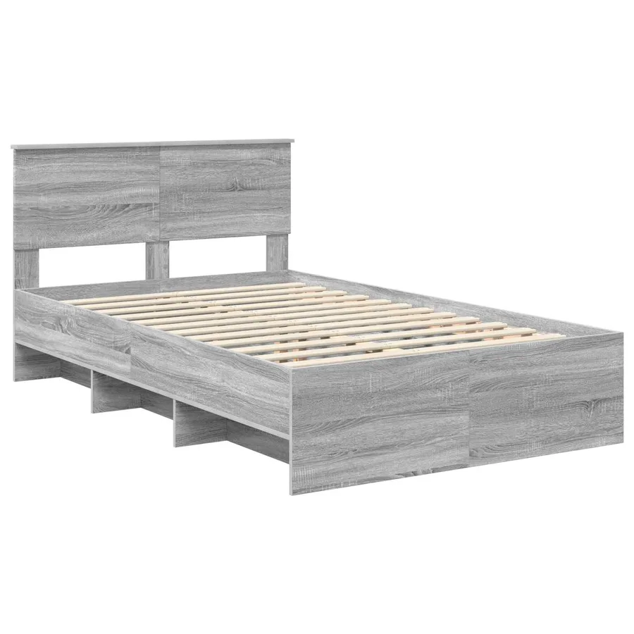 Cadre de lit Gris Sonoma 120 x 123 cm Bois d'ingénierie - 4
