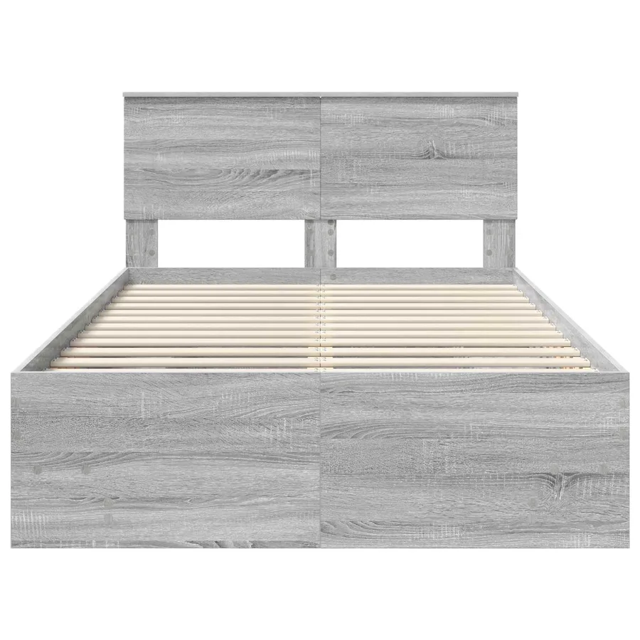 Cadre de lit Gris Sonoma 120 x 123 cm Bois d'ingénierie - 7