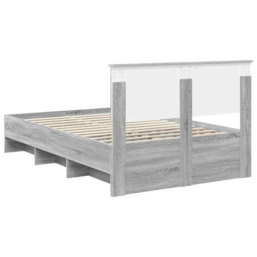 Cadre de lit Gris Sonoma 120 x 123 cm Bois d'ingénierie - 9