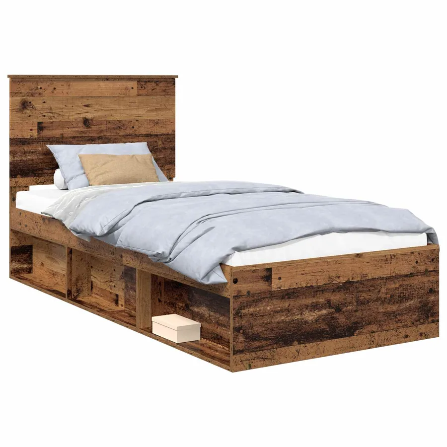 Cadre de lit Bois ancien 90 x 190 cm Bois de pin massif - 2