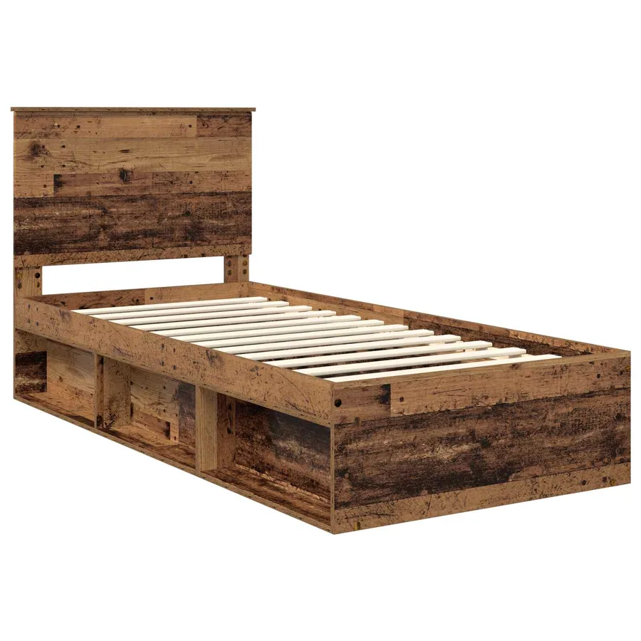 Cadre de lit Bois ancien 90 x 190 cm Bois de pin massif - 4