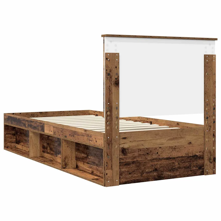 Cadre de lit Bois ancien 90 x 190 cm Bois de pin massif - 9