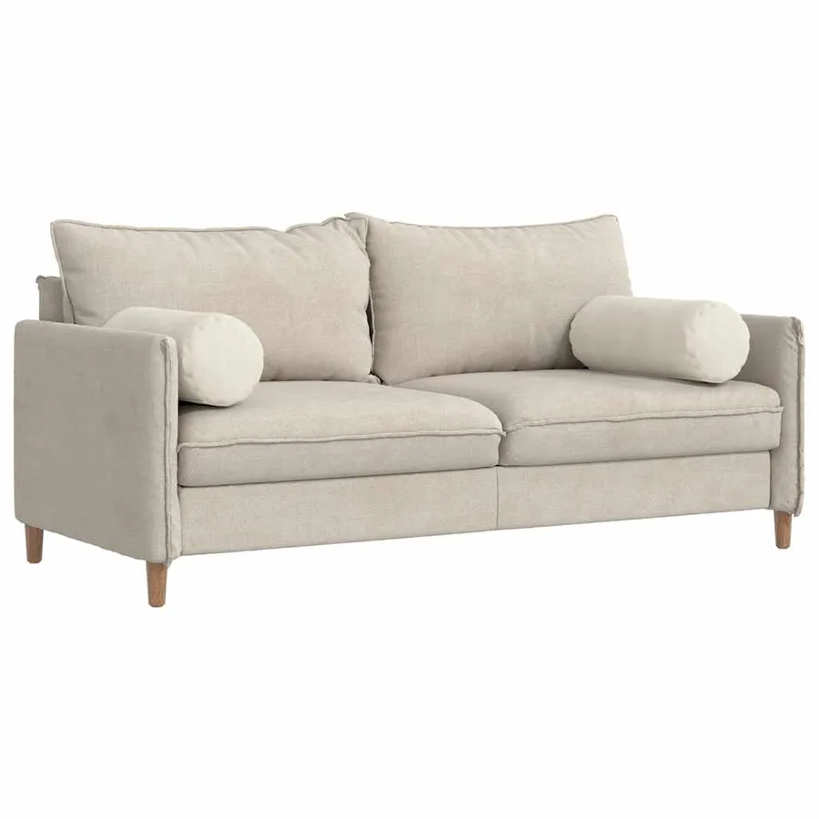 Coussins d'accent 2 pcs Crème Ø 25 x 70 cm - 3