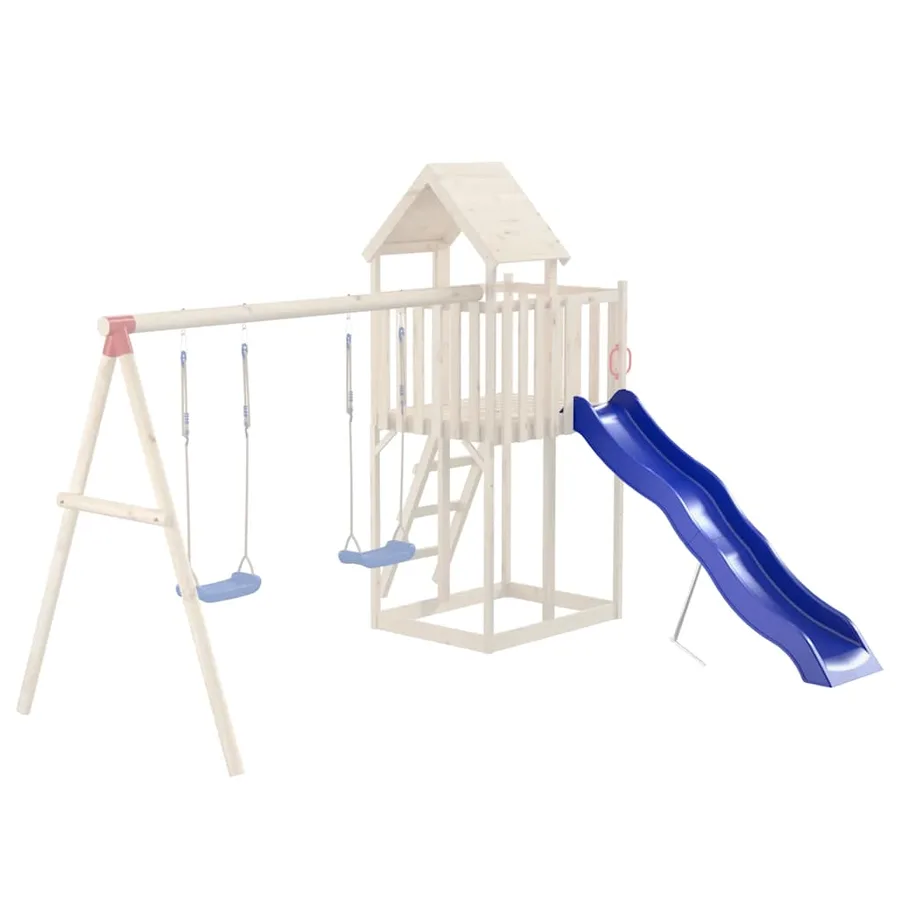 Toboggan de jeu bleu 210x40 cm polypropylène - 3
