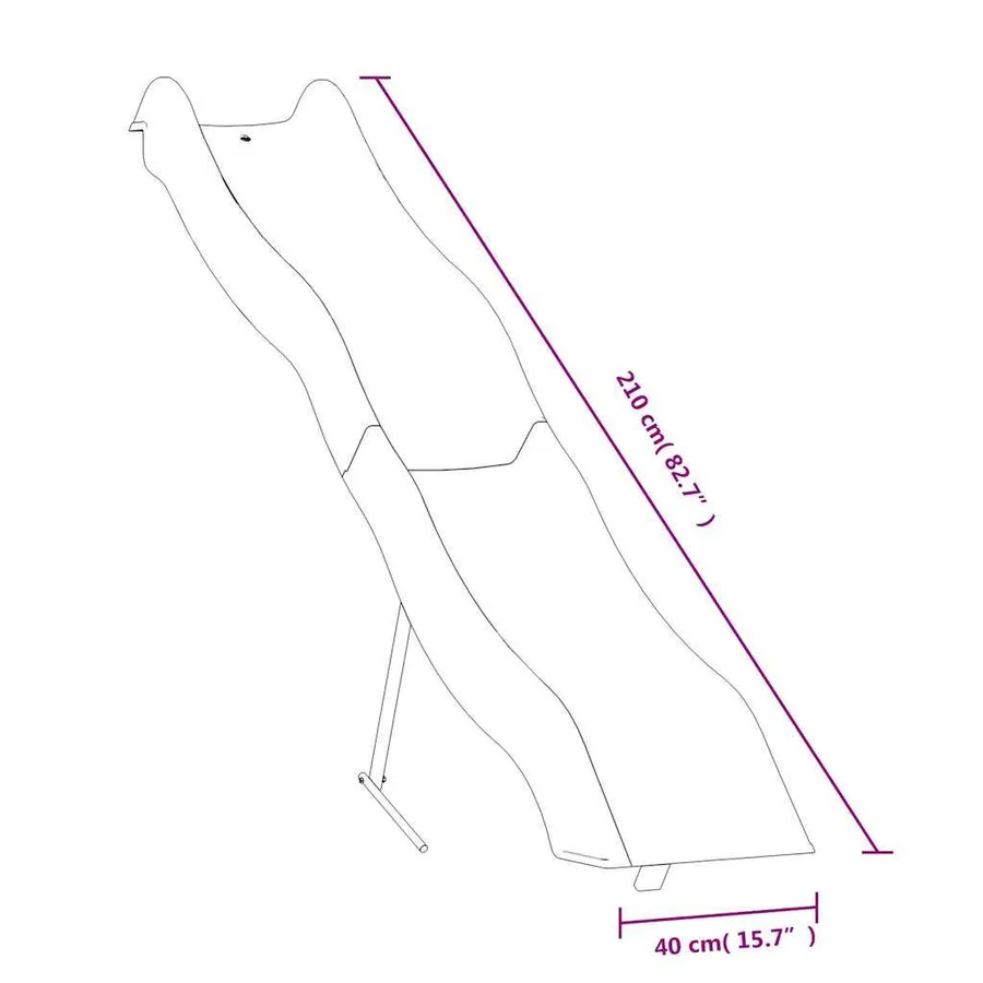 Toboggan de jeu bleu 210x40 cm polypropylène - 7