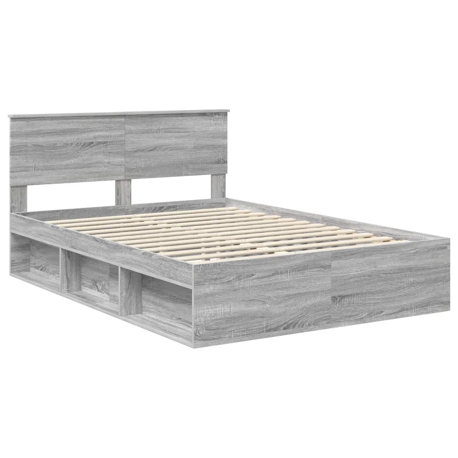 Cadre de lit Gris Sonoma 140 x 190 cm Bois d'ingénierie - 4