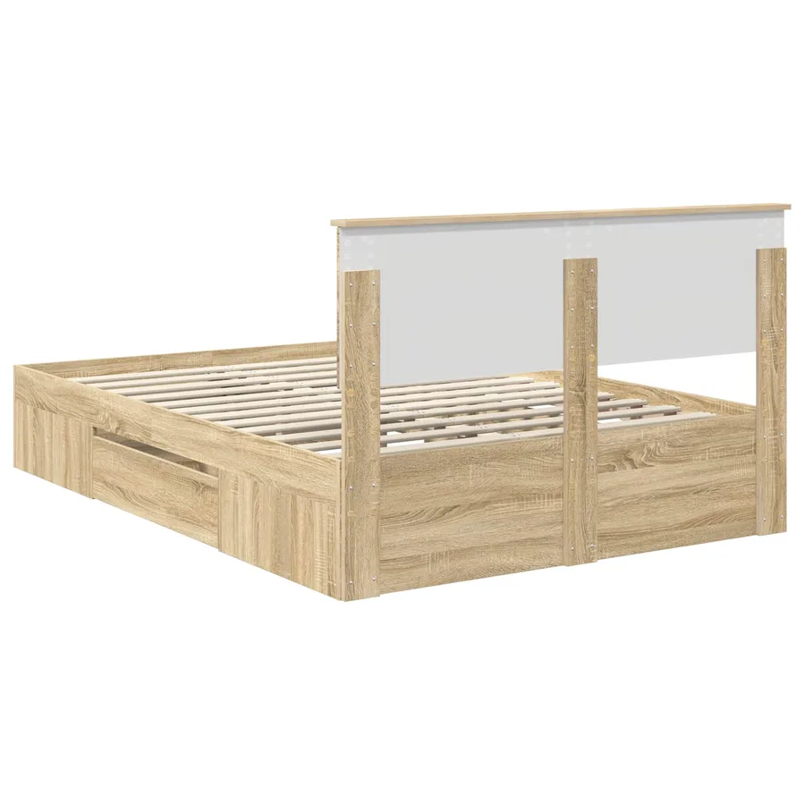 Cadre de lit Chêne Sonoma 140 x 200 cm Bois d'ingénierie - 8