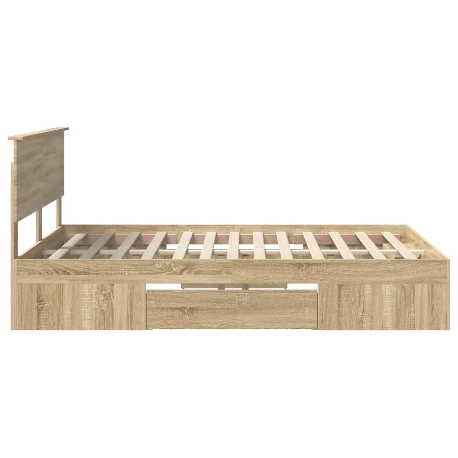 Cadre de lit Chêne Sonoma 140 x 200 cm Bois d'ingénierie - 9