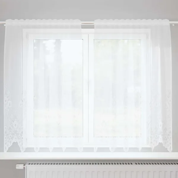 Rideau en Dentelle Blanc 150 x 160 cm Polyester