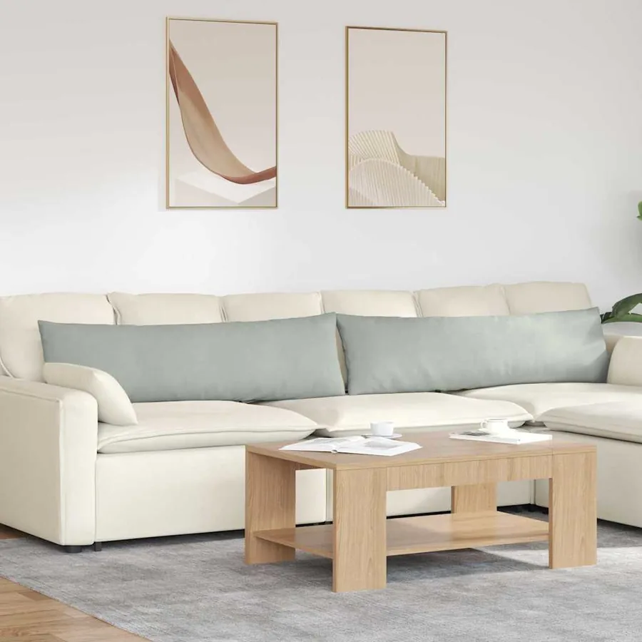 Coussins de canapé 2 pcs Gris clair 145 x 40 cm