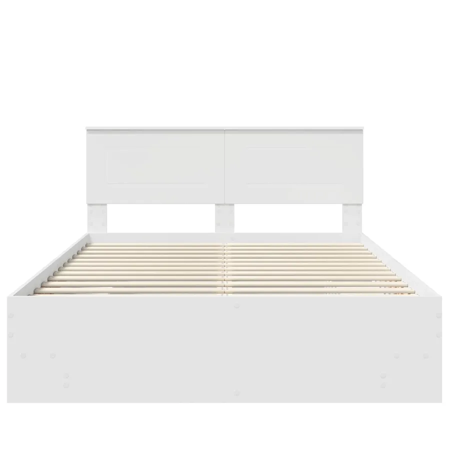 Cadre de lit Blanc 140 x 200 cm Bois d'ingénierie - 7