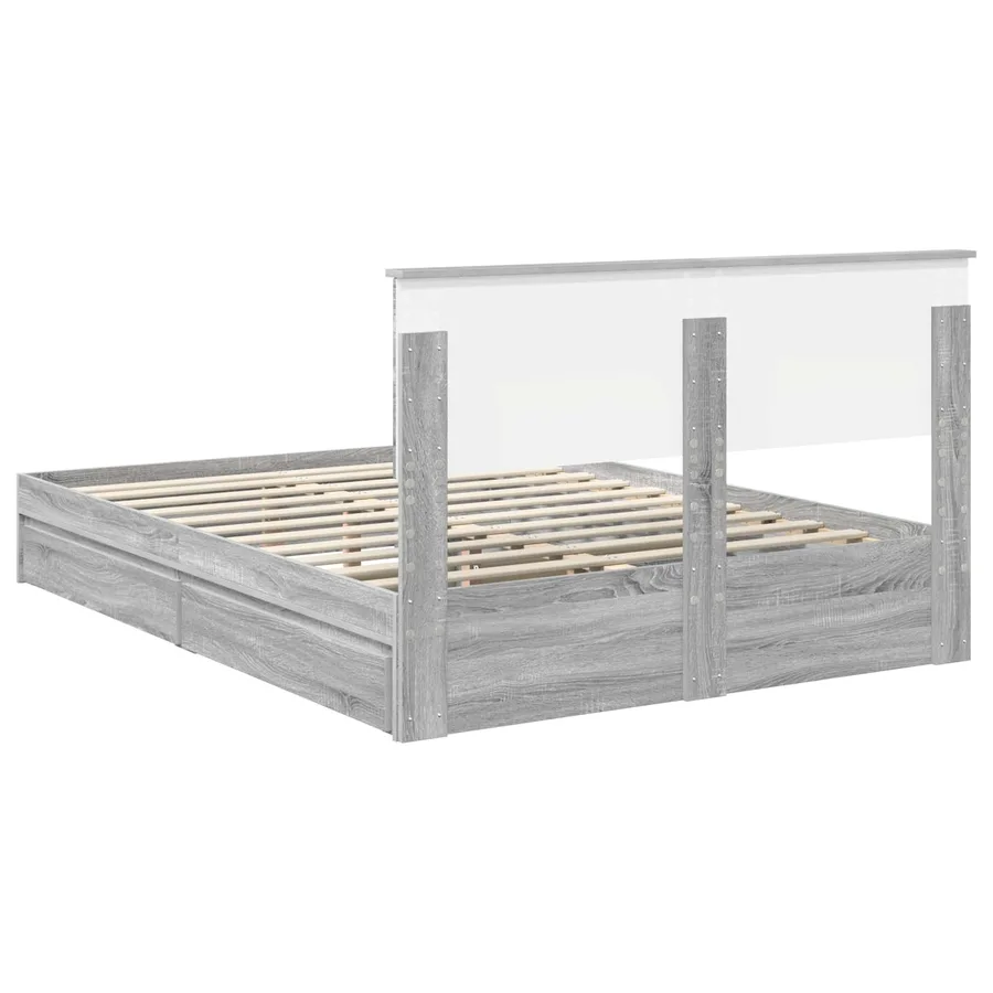 Lit de Rangement Gris Sonoma 140 x 200 cm Bois d'ingénierie - 10
