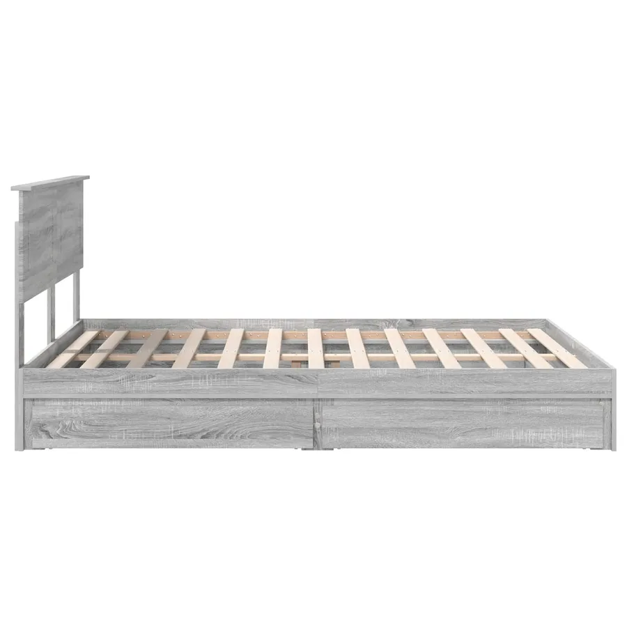 Lit de Rangement Gris Sonoma 140 x 200 cm Bois d'ingénierie - 9
