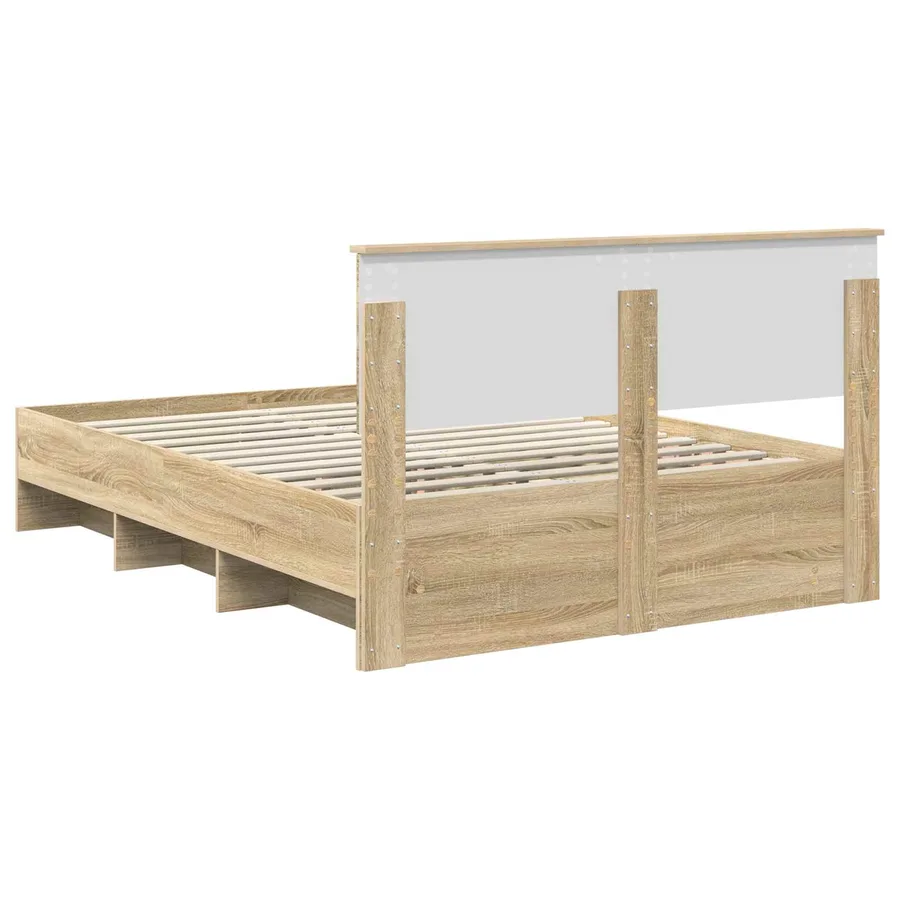 Cadre de lit Chêne Sonoma 140 x 200 cm Bois d'ingénierie - 9