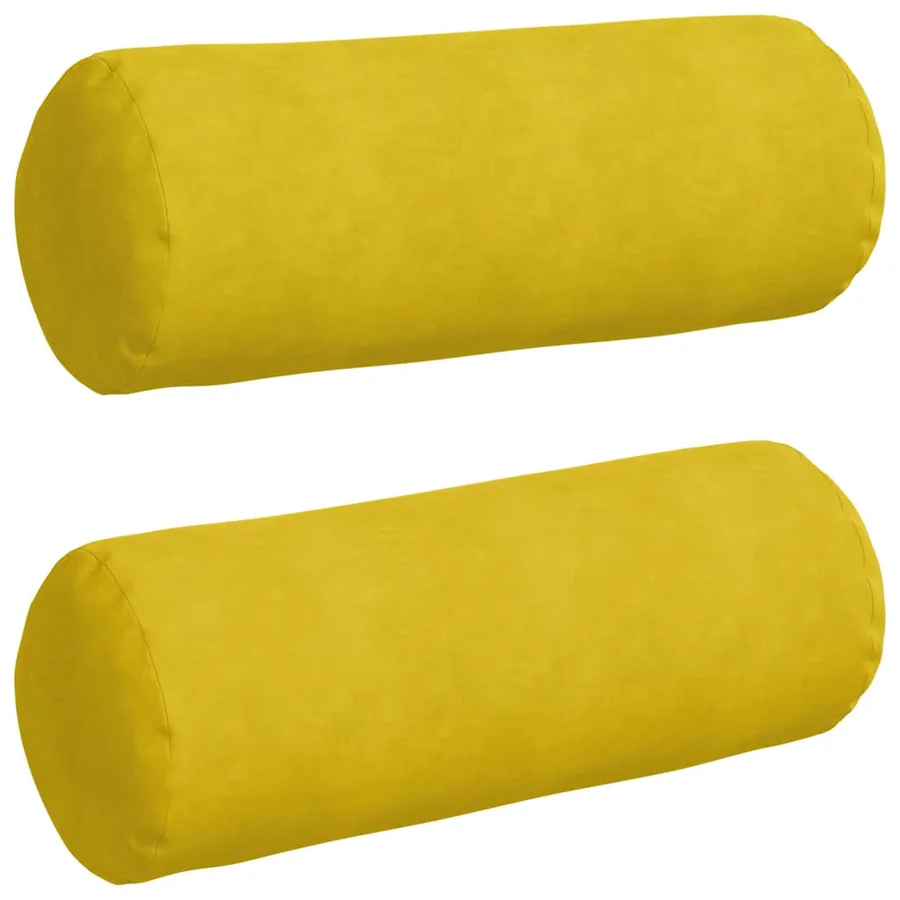 Coussins d'accent 2 pcs Jaune Ø 25 x 70 cm - 2