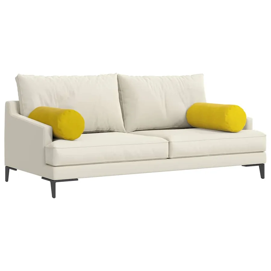 Coussins d'accent 2 pcs Jaune Ø 25 x 70 cm - 3