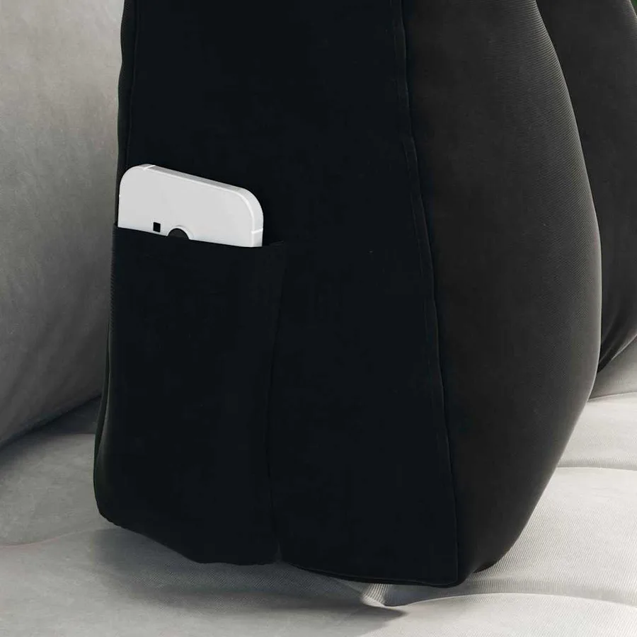 Coussin de Dos Noir 60 x 24 x 50 cm Velours - 5