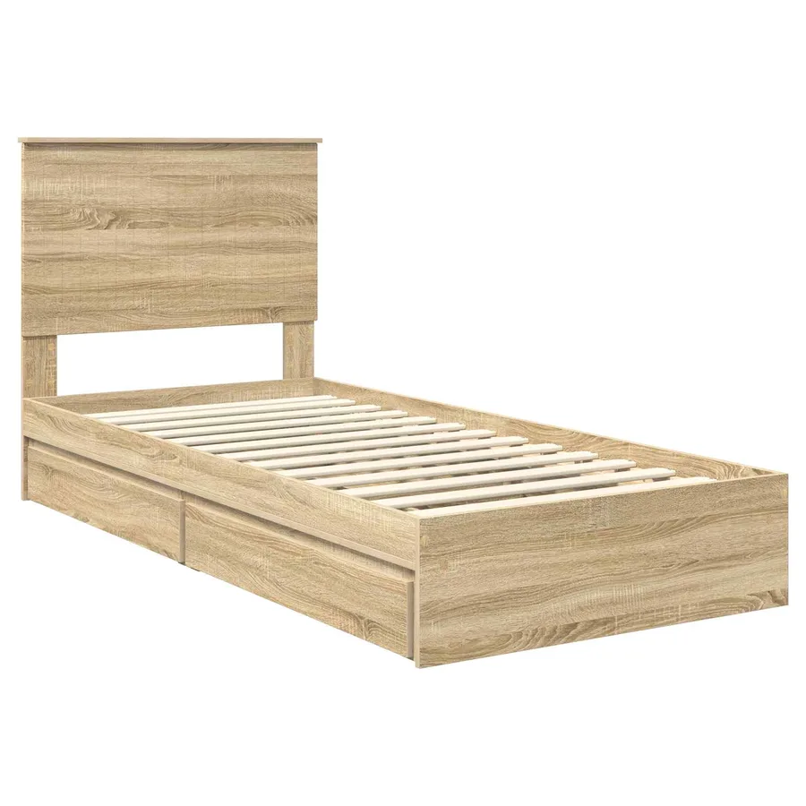 Lit de Rangement Chêne Sonoma 90 x 200 cm Bois d'ingénierie - 4