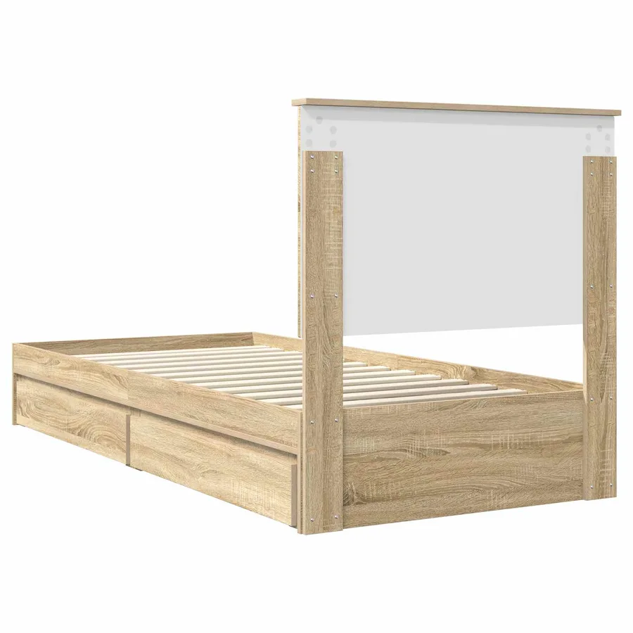 Lit de Rangement Chêne Sonoma 90 x 200 cm Bois d'ingénierie - 8
