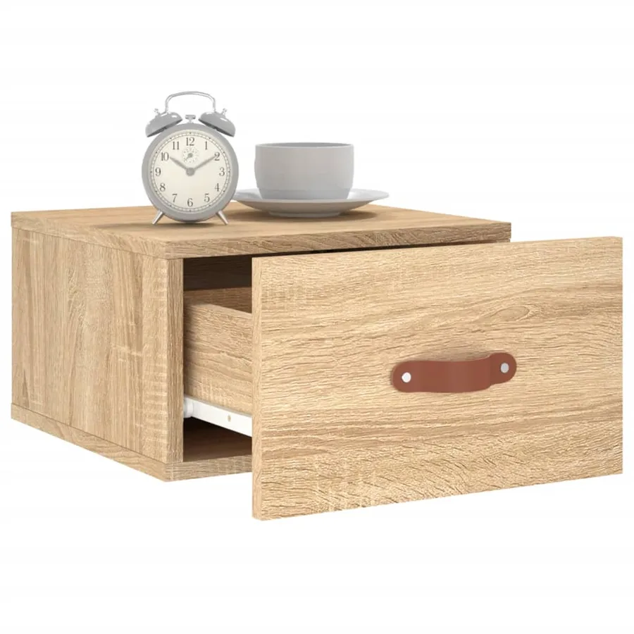 Table de chevet murale chêne sonoma 35x35x20 cm - 8