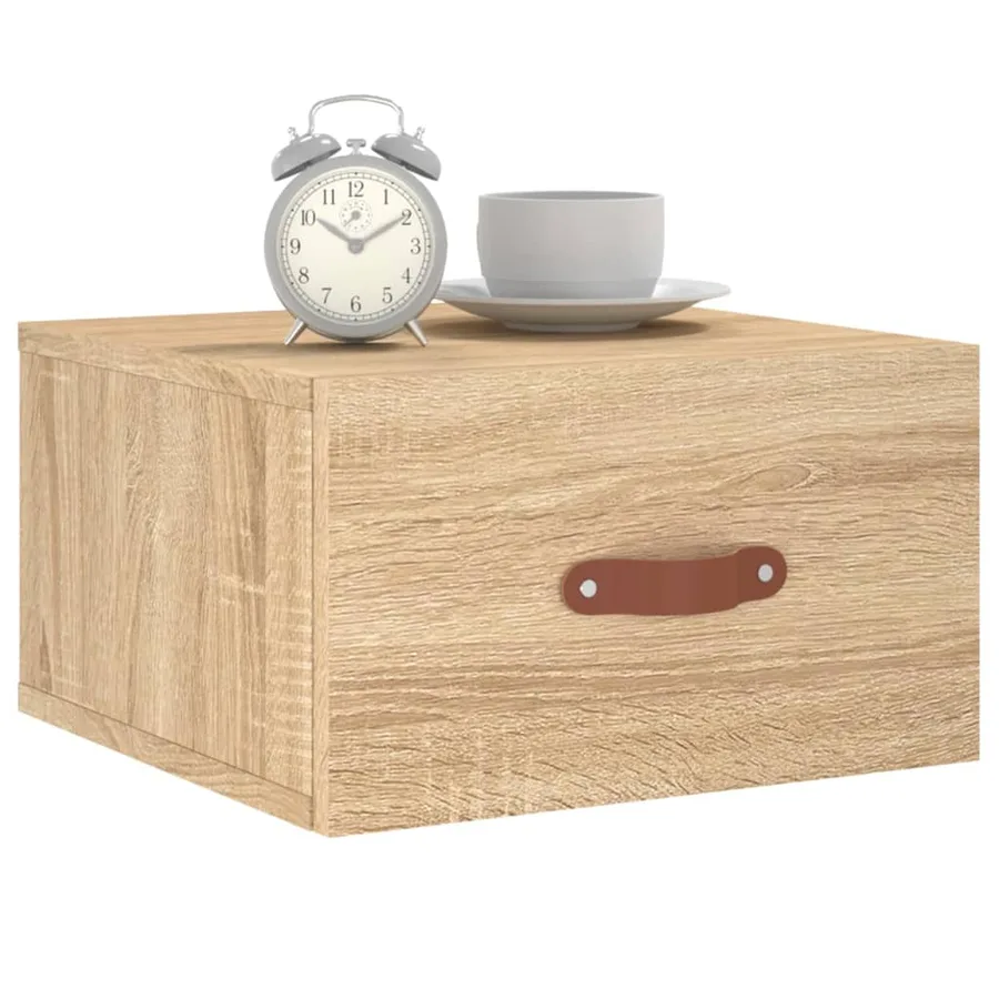 Table de chevet murale chêne sonoma 35x35x20 cm - 9