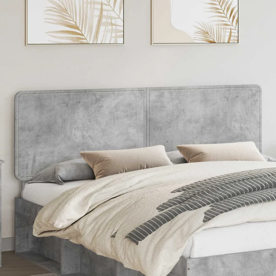 Tête de lit Gris béton Bois d'ingénierie