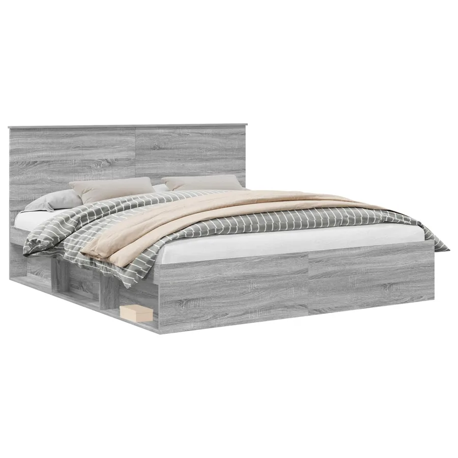Cadre de lit Gris Sonoma 180 x 200 cm Bois de pin massif - 2