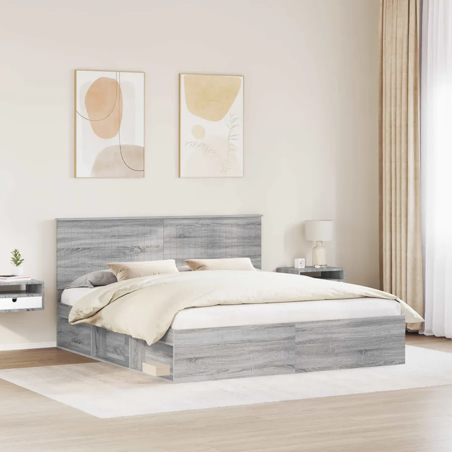 Cadre de lit Gris Sonoma 180 x 200 cm Bois de pin massif - 3