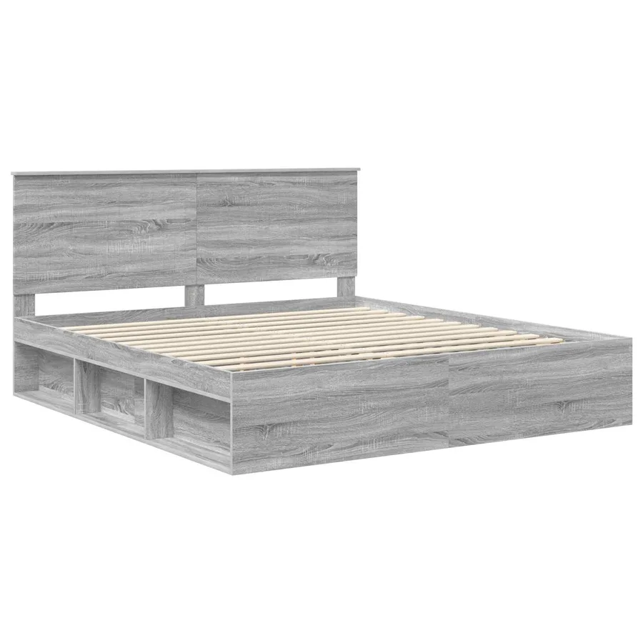 Cadre de lit Gris Sonoma 180 x 200 cm Bois de pin massif - 4