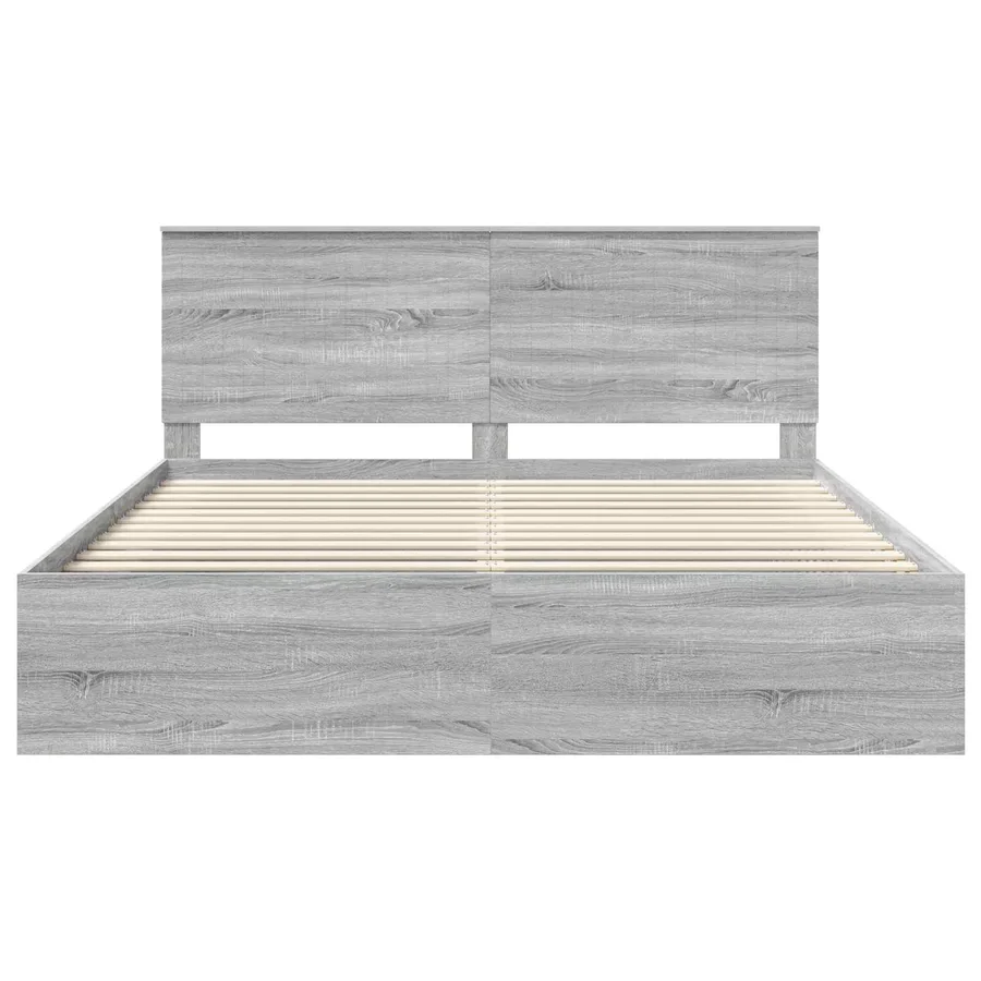 Cadre de lit Gris Sonoma 180 x 200 cm Bois de pin massif - 7
