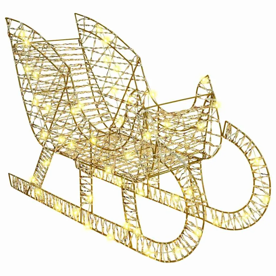 Traîneau tiré par un renne Blanc chaud 70 x 26 x 129 cm PET - 6