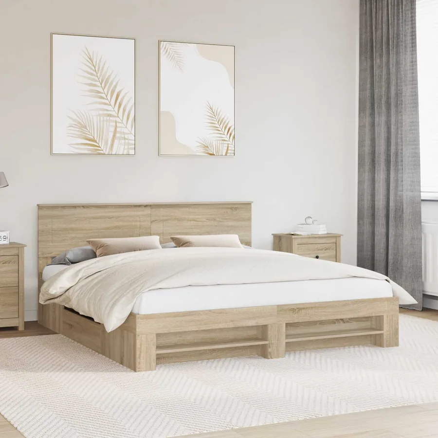 Cadre de lit Chêne Sonoma 180 x 200 cm Bois d'ingénierie