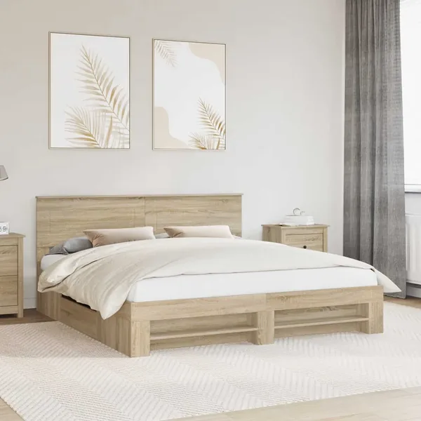 Cadre de lit Chêne Sonoma 180 x 200 cm Bois d'ingénierie