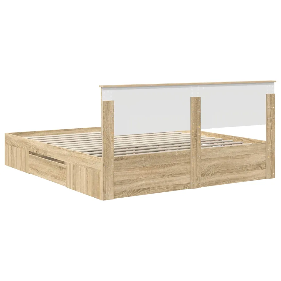 Cadre de lit Chêne Sonoma 180 x 200 cm Bois d'ingénierie - 8