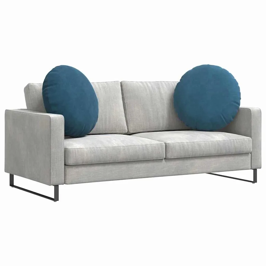 Coussins de siège 2 pcs Bleu Ø 80 x 29 cm Velours - 3