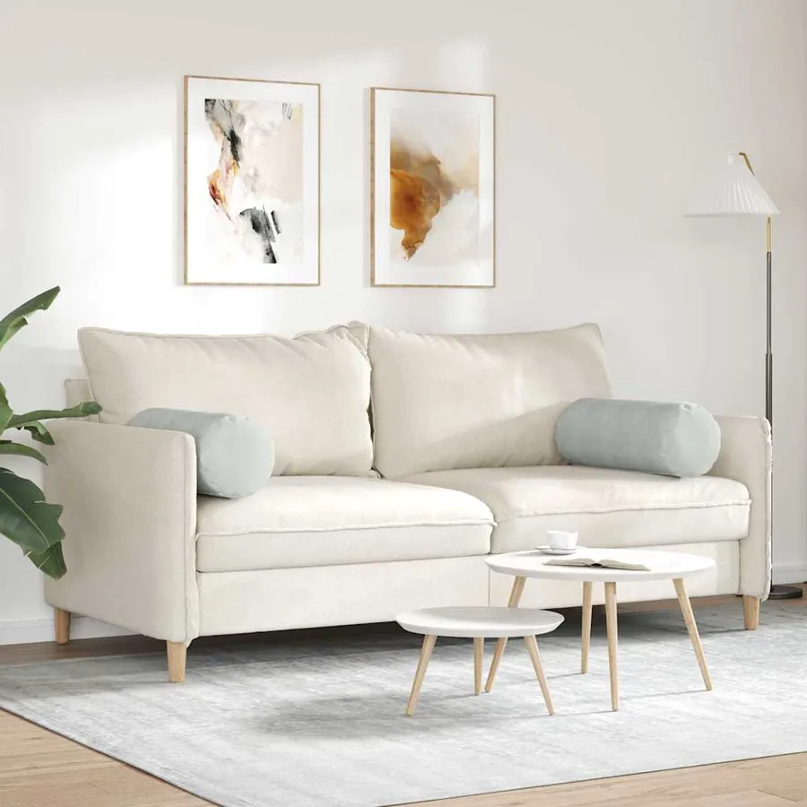 Coussins d'accent 2 pcs Gris clair Ø 25 x 70 cm - 4